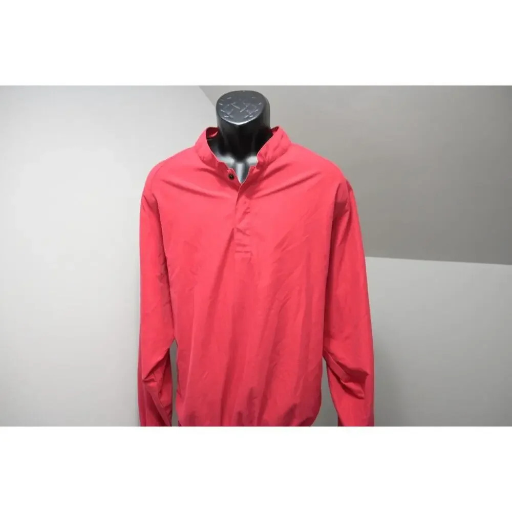 FootJoy Golf Windbreaker Jacket Snap Neck Red‎ Long Sleeve Mens Size XL